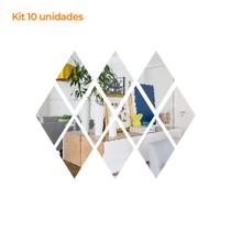 Kit 10 Un. Espelho Flexível Decorativo 15,5x23,5cm Diamante Losango Kit 10 Un. Espelho Flexível Decorativo 15,5x23,5cm Diamante Losango