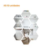 Kit 10 Un. Espelho Flexível Decorativo 17x19,6cm Hexágono Kit 10 Un. Espelho Flexível Decorativo 17x19,6cm Hexágono