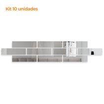 Kit 10 Un. Espelho Flexível Decorativo 30x7,5cm Retangulo Brick Kit 10 Un. Espelho Flexível Decorativo 30x7,5cm Retangulo Brick