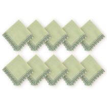 Kit 10 Un Guardanapos Tecido Renda Celadon 45X45Cm Rafimex