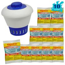 Kit 10 un Pastilhas de Cloro 3 em 1 Genco 200g Com Flutuador