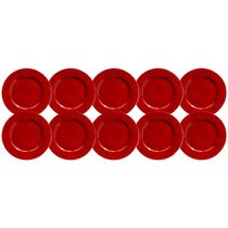 Kit 10 Un Sousplat Vermelho Polipropileno 33Cm Rafimex