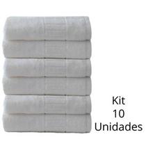 Kit 10 Un Toalha De Rosto Camesa Unique Branca 45cmx70cm Linha Hotel Selection Alta Absorvição Para Hotel