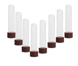 Kit 10 un Tubete Acrílico com tampa Marrom 12cm para Festas