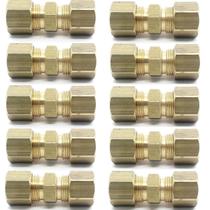 Kit 10 União Compressão Porca Anilha 3/8a X 3/8a Tubo Cobre Kit 10 União Compressão Porca Anilha 3/8a X 3/8a Tubo Cobre