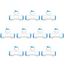 Kit 10 União T 3 Vias 1/4" com Engate Rápido para Osmose Reversa Alta Resistência Kit 10 União T 3 Vias 1/4" com Engate Rápido para Osmose Reversa Alta Resistência