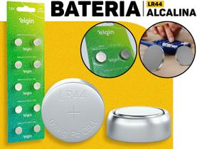 Kit 10 Unid Baterias Elgin LR44 Alcalina 1.5V Tipo Moeda P/ Brinquedos Relógio Termômetro E Eletrônicos Kit 10 Unid Baterias Elgin LR44 Alcalina 1.5V Tipo Moeda P/ Brinquedos Relógio Termômetro E Eletrônicos