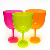 Kit 10 unid Taça gin plástico neon para personalizar festa, balada e lembrancinha