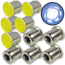Kit 10 unidades 5 pares lâmpadas 1 ou 2 polos led cob 12 v super branca lanterna freio ré Kit 10 unidades 5 pares lâmpadas 1 ou 2 polos led cob 12 v super branca lanterna freio ré