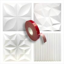 KIT 10 UNIDADES 50x50 cm PLACA 3D PVC ***AUTO ADESIVA*** -