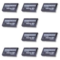 Kit (10 unidades) Adaptador para Memória Micro SD Compatível com Memory Stick Pro Duo