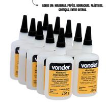 Kit 10 Unidades Adesivo Instantaneo 100gr Vonder Cola Secagem Rápida Kit 10 Unidades Adesivo Instantaneo 100gr Vonder Cola Secagem Rápida