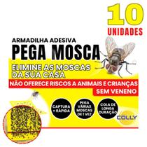 Kit 10 unidades Armadilha Moscas Pega Mosca Controle de Moscas casa Uso Domésticos Kit 10 unidades Armadilha Moscas Pega Mosca Controle de Moscas casa Uso Domésticos