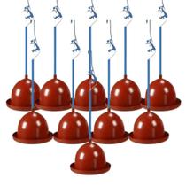 Kit 10 Unidades Bebedouro Frango Aves Galinha Pendular Automático
