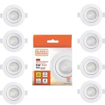 Kit 10 unidades - black & decker spot led eco redondo 5w 3000k 100-240v