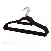 Kit 10 Unidades Cabide Slim Veludo com Ranhura para Roupas com Alças nas cores Bege, Cinza e Preto