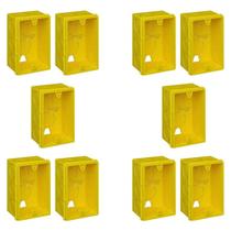Kit 10 Unidades Caixa de luz 4x2 e 4x4 Amarela - Fortlev Caixa de Embutir Reforçada p/ Tomada Interruptor PVC 10 Unidade