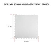Kit 10 Unidades Cake Board Para Bolo Quadrado 24x24cm.Branco