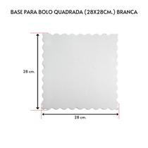 Kit 10 Unidades Cake Board Para Bolo Quadrado 28x28cm.Branco