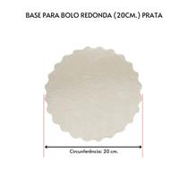 Kit 10 Unidades Cake Board para Bolo Redondo 20cm.Prata