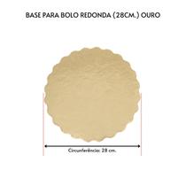 Kit 10 Unidades Cake Board para Bolo Redondo 28cm.Ouro