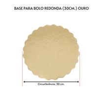 Kit 10 Unidades Cake Board para Bolo Redondo 30cm.Ouro