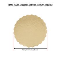 Kit 10 Unidades Cake Board para Bolo Redondo 30cm.Ouro