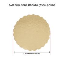 Kit 10 Unidades Cake Board para Bolo Redondo 35cm Ouro