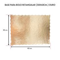 Kit 10 Unidades Cake Board Para Bolo Retangular 30x40cm.Ouro