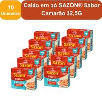 Kit 10 Unidades Caldo em pó SAZÓN Sabor Camarão 32,5G