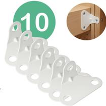 Kit 10 unidades Cantoneira 3 furos Branco Para Moveis Paredes E Armario De 2 Polegada Kit 10 unidades Cantoneira 3 furos Branco Para Moveis Paredes E Armario De 2 Polegada