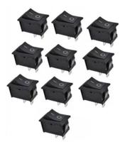 Kit 10 Unidades Chave Gangorra On/off 2 Polos Kcd1-101