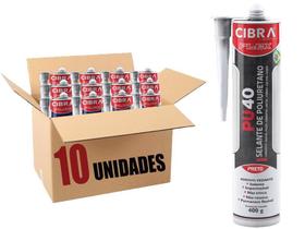 Kit 10 Unidades Cola PU40 Silicone Selante Poliuretano Branco Preto Cinza 10 Peças - CIBRA SELANTES