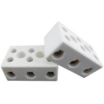 Kit 10 Unidades Conector Porcelana 3 Polos 16mm Interneed Kit 10 Unidades Conector Porcelana 3 Polos 16mm Interneed