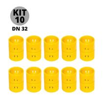 kit 10 unidades de Luvas De Pressão De PVC DN 32 Amarelo