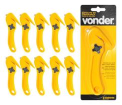 Kit 10 Unidades Estilete Seguranca Profis. 9Mm Pelicano Bico de Pato Vonder