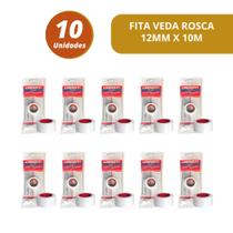Kit 10 unidades Fita Veda Rosca 10 Metros X 12mm Teflon Lorenzetti