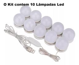 Kit 10 unidades lâmpadas para espelho luz de led 3 cores