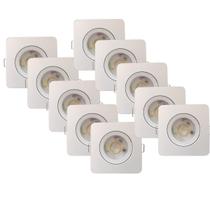 Kit 10 unidades Luminária Spot LED Superslim Quadrado 5W 6500K Luz Branca Fria Kit 10 unidades Luminária Spot LED Superslim Quadrado 5W 6500K Luz Branca Fria