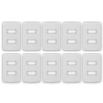 Kit 10 Unidades - MG B3 Placa 4X2 2 Postos Horizontal Branco