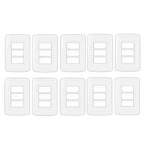 Kit 10 Unidades - MG B3 Placa 4x2 3 Postos Horizontal Branco