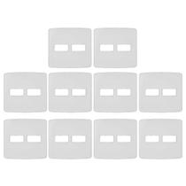 Kit 10 Unidades - MG B3 Placa 4x4 2 Postos Horizontal Branco Kit 10 Unidades - MG B3 Placa 4x4 2 Postos Horizontal Branco