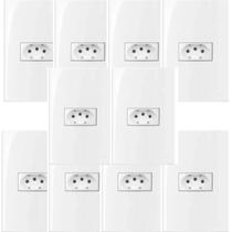 Kit 10 unidades - mg conj 1 tomada 2p+t 10a sleek 4x2 branco (16004)
