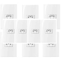 Kit 10 unidades - mg conj 1 tomada 2p+t 20a sleek 4x2 branco (16003)