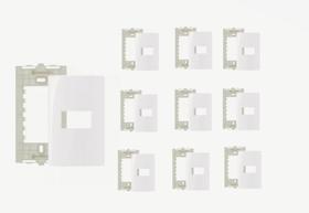 Kit 10 unidades Placa com Suporte 4x2 1 Posto Sleek Margirius 16026 Kit 10 unidades Placa com Suporte 4x2 1 Posto Sleek Margirius 16026