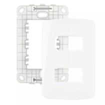 Kit 10 unidades Placa com Suporte 4x2 2 Postos B3 Margirius 19431 Kit 10 unidades Placa com Suporte 4x2 2 Postos B3 Margirius 19431