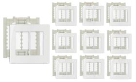 Kit 10 unidades Placa com Suporte 4x4 6 Postos Sleek Margirius 16018