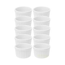 Kit 10 Unidades Ramekim Porcelana Clássico Branco 135ml