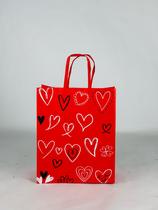 Kit 10 Unidades Sacola Amore M 17,5x8,5x21,5 Cm Papel Kraft