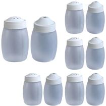 Kit 10 Unidades Saleiro e Paliteiro Plástico Transparente Pinguin Arcaplast Restaurantes Bares Lanchonetes Cozinha Multi